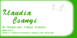 klaudia csanyi business card