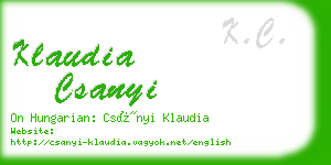 klaudia csanyi business card